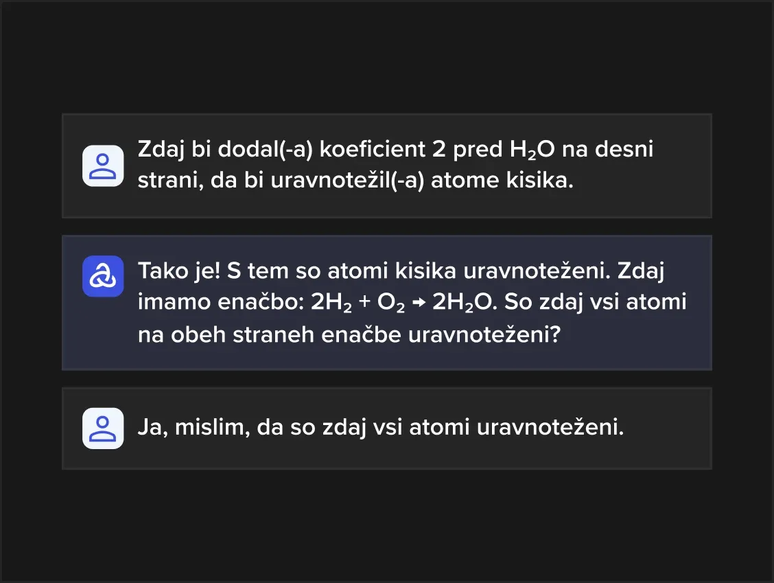 Dijak samostojno rešuje nalogo iz kemije