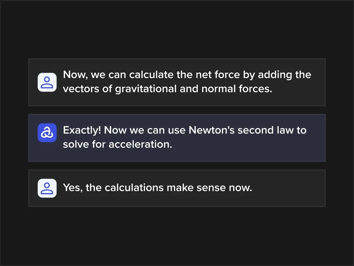 A student solving a physics problem independently