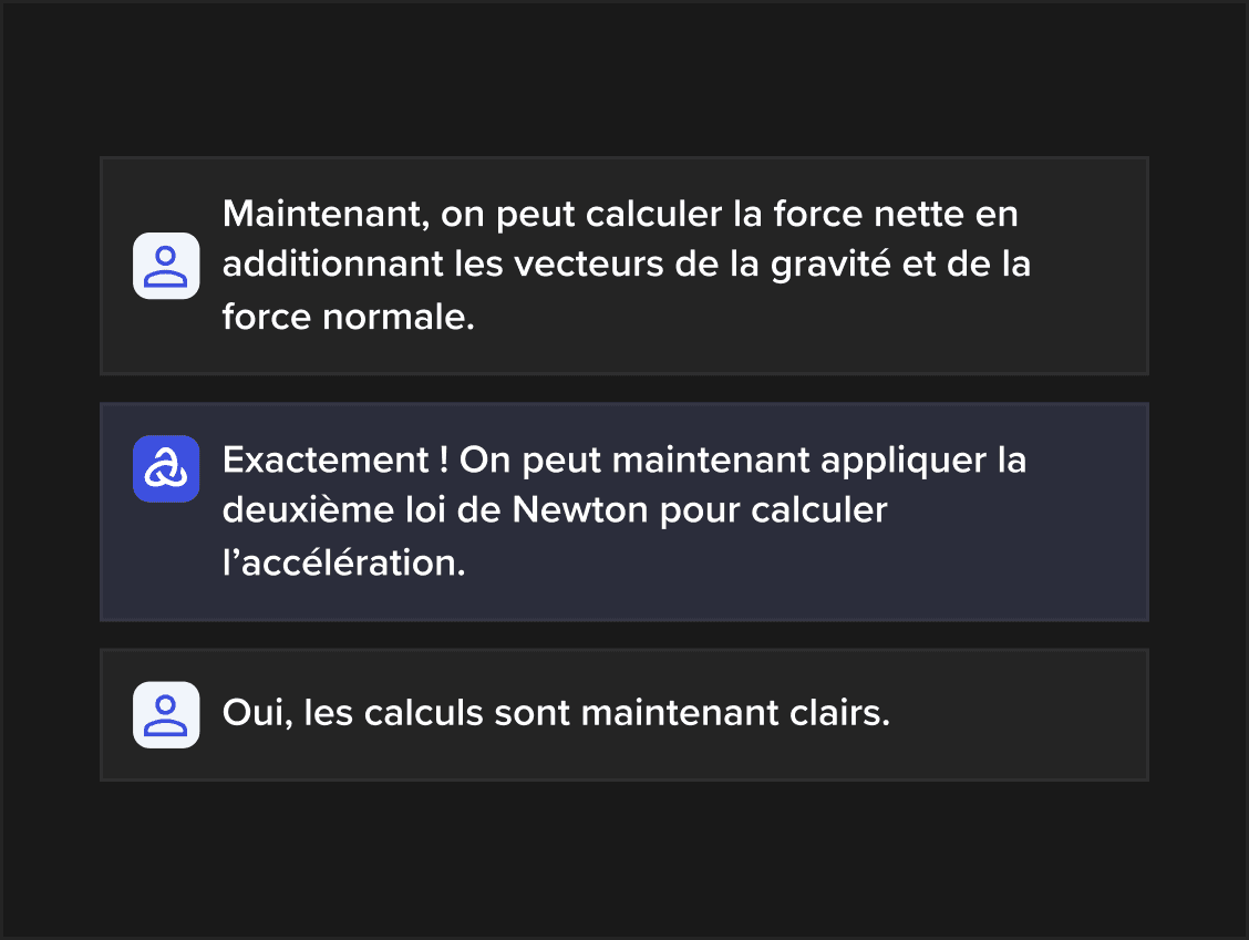Un élève résout seul un problème de physique