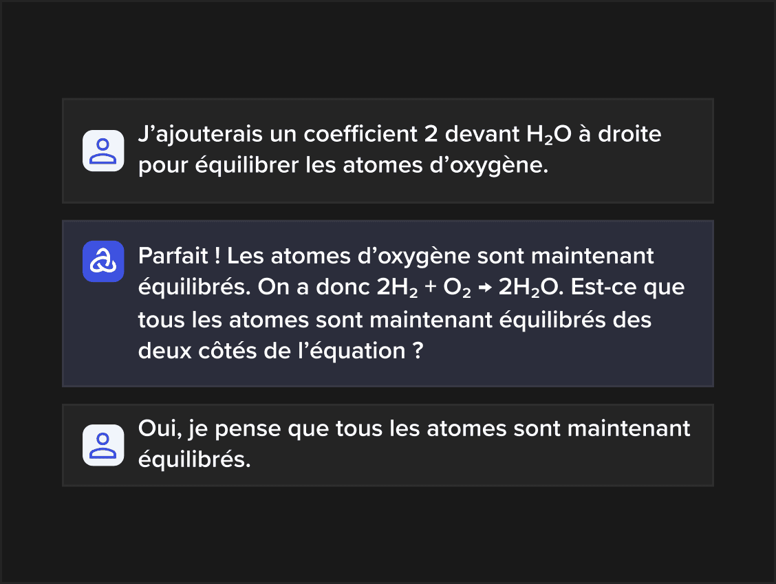 Un élève qui résout seul un exercice de chimie