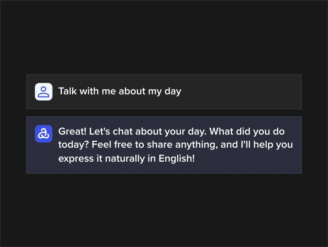 Ein Lernender unterhält sich selbstbewusst auf Englisch