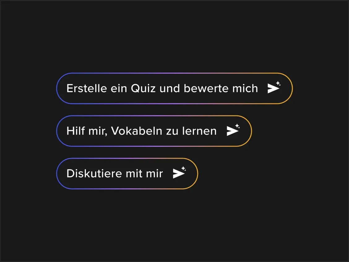 Elegir un tema de conversación o un área de alemán para estudiar en Astra AI