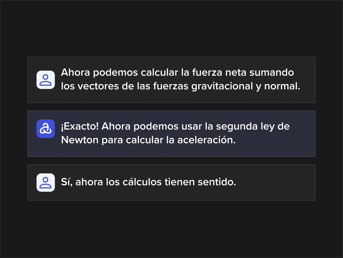 Una estudiante resolviendo un problema de física por su cuenta