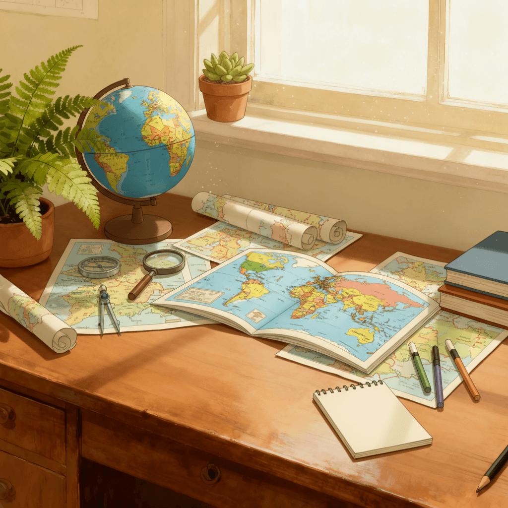 Un estudiante estudia geografía con Astra AI